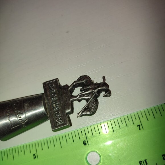 Vintage Thimble Oklahoma End of the Trail Collectible Metal Silver - Picture 4 of 5